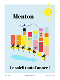 Carte Postale Menton vue mer
