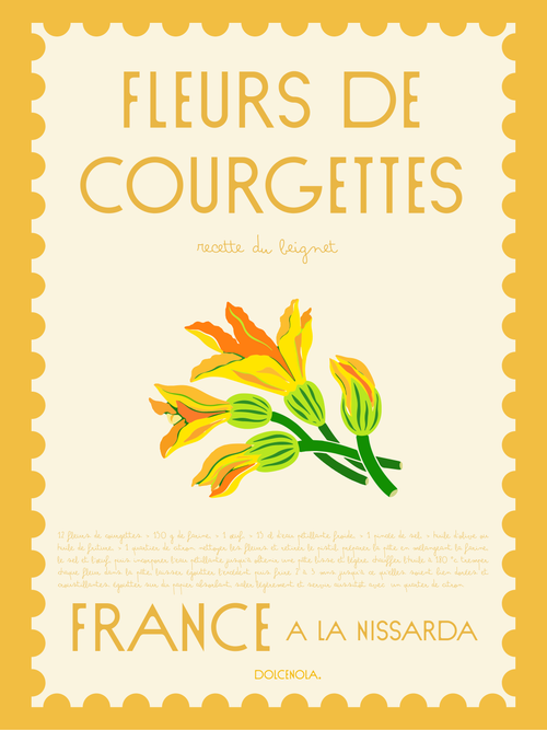 Affiche Fleurs de courgettes timbre