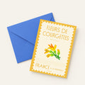 Carte postale illustrée Fleurs de courgettes façon timbre, spécialité culinaire niçoise, fine art 300g coton, Dolcenola