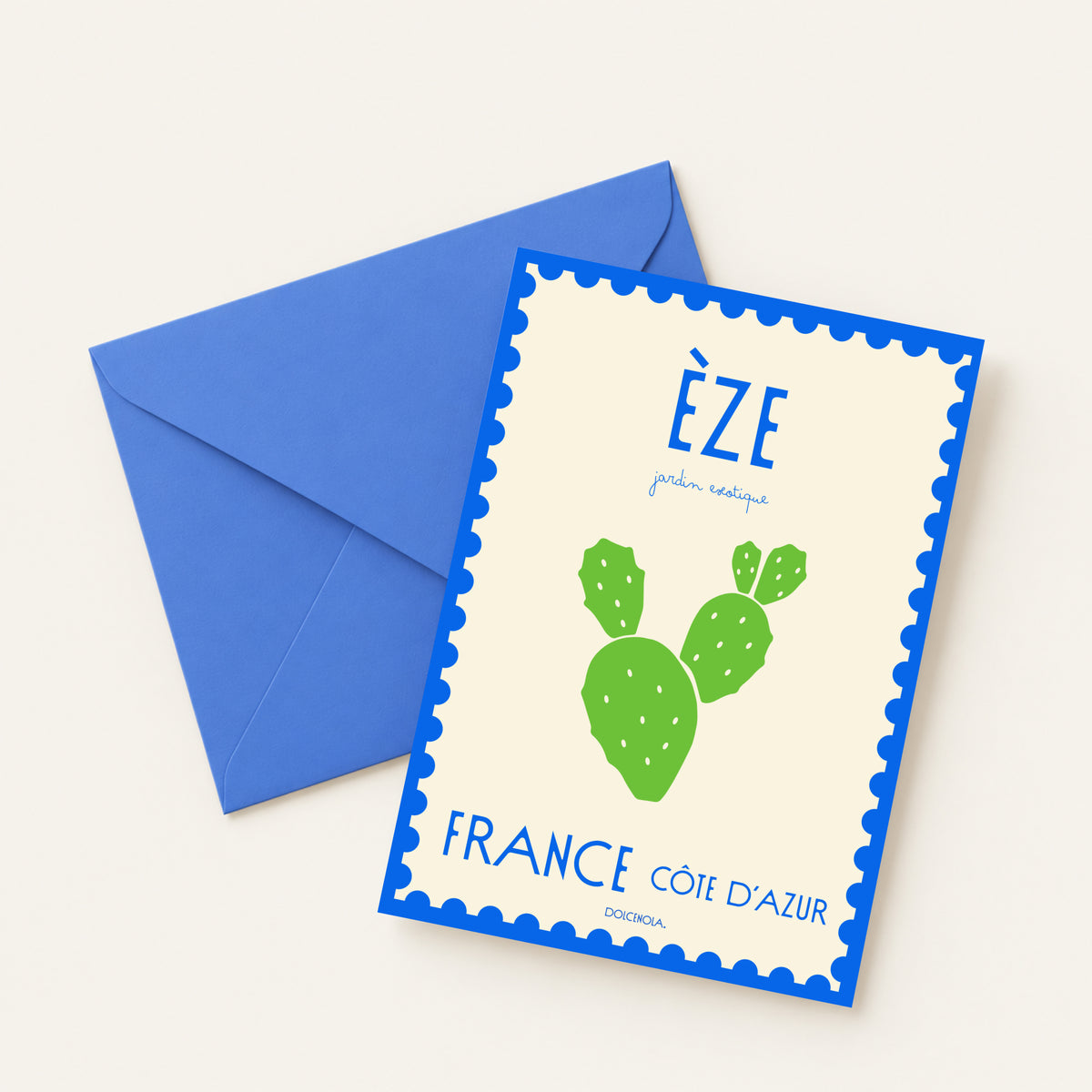Carte postale illustrée Èze, village perché emblématique de la Côte d'Azur, fine art 300g coton, Dolcenola