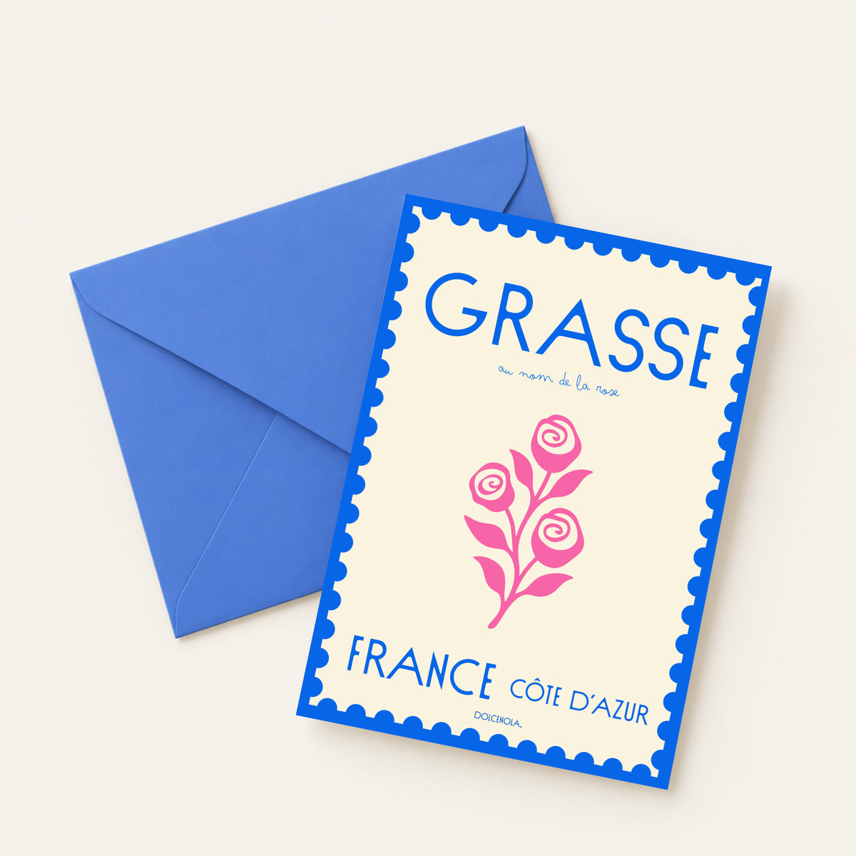Carte postale illustrée Grasse, capitale mondiale du parfum, fine art 300g coton, Dolcenola