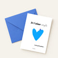 Carte postale illustrée Je t'aime Virgule, déclaration tendre et espiègle, fine art 300g coton, Dolcenola
