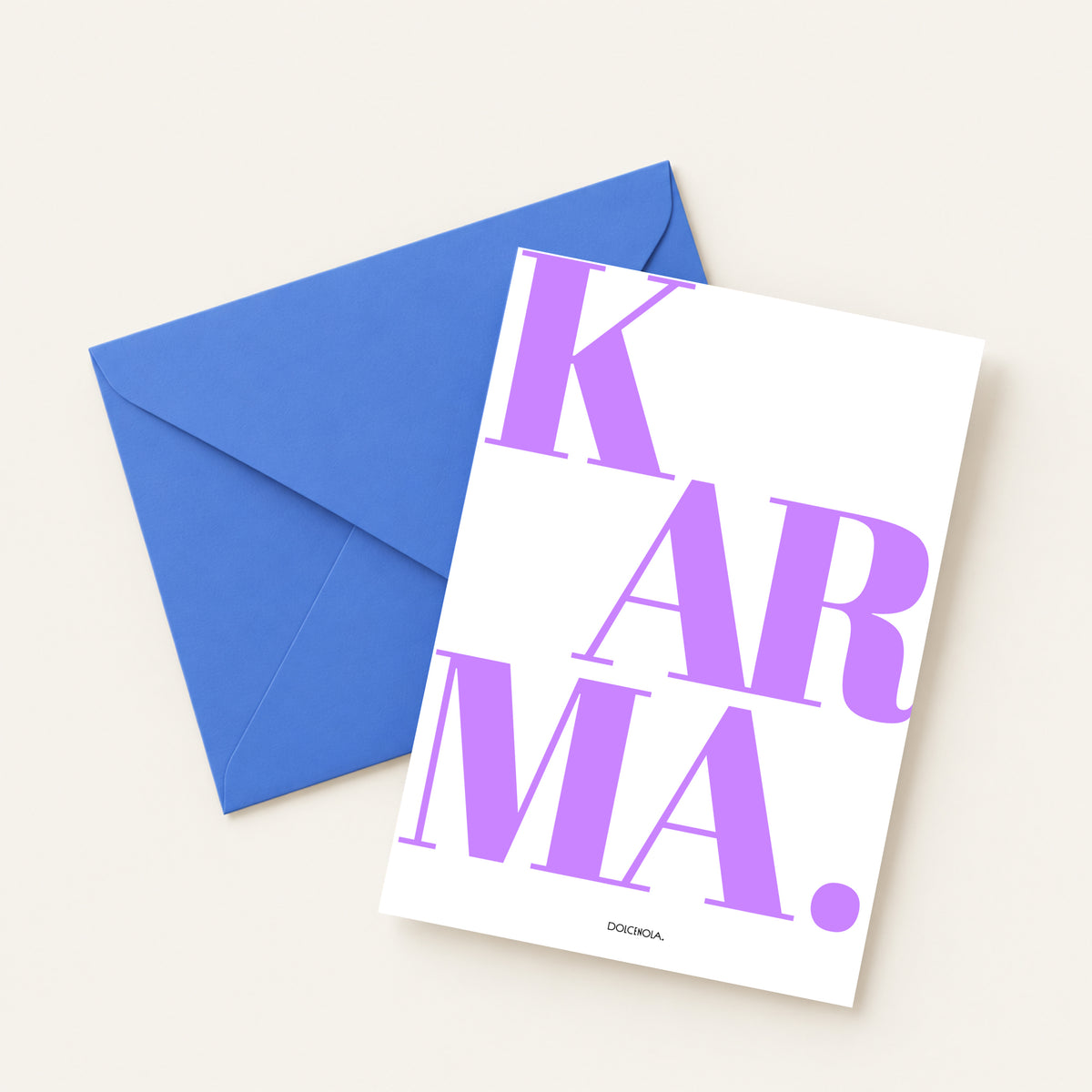 Carte postale illustrée Karma, message positif et inspirant, fine art 300g coton, Dolcenola