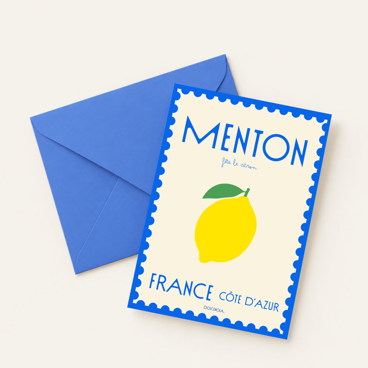 Carte postale illustrée Menton fête le Citron, célèbre fête des agrumes, fine art 300g coton, Dolcenola