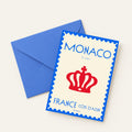 Carte postale illustrée Monaco le Rocher, vieille ville sur son promontoire, fine art 300g coton, Dolcenola