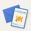 Carte postale illustrée Mougins, village d'art et de gastronomie, fine art 300g coton, Dolcenola