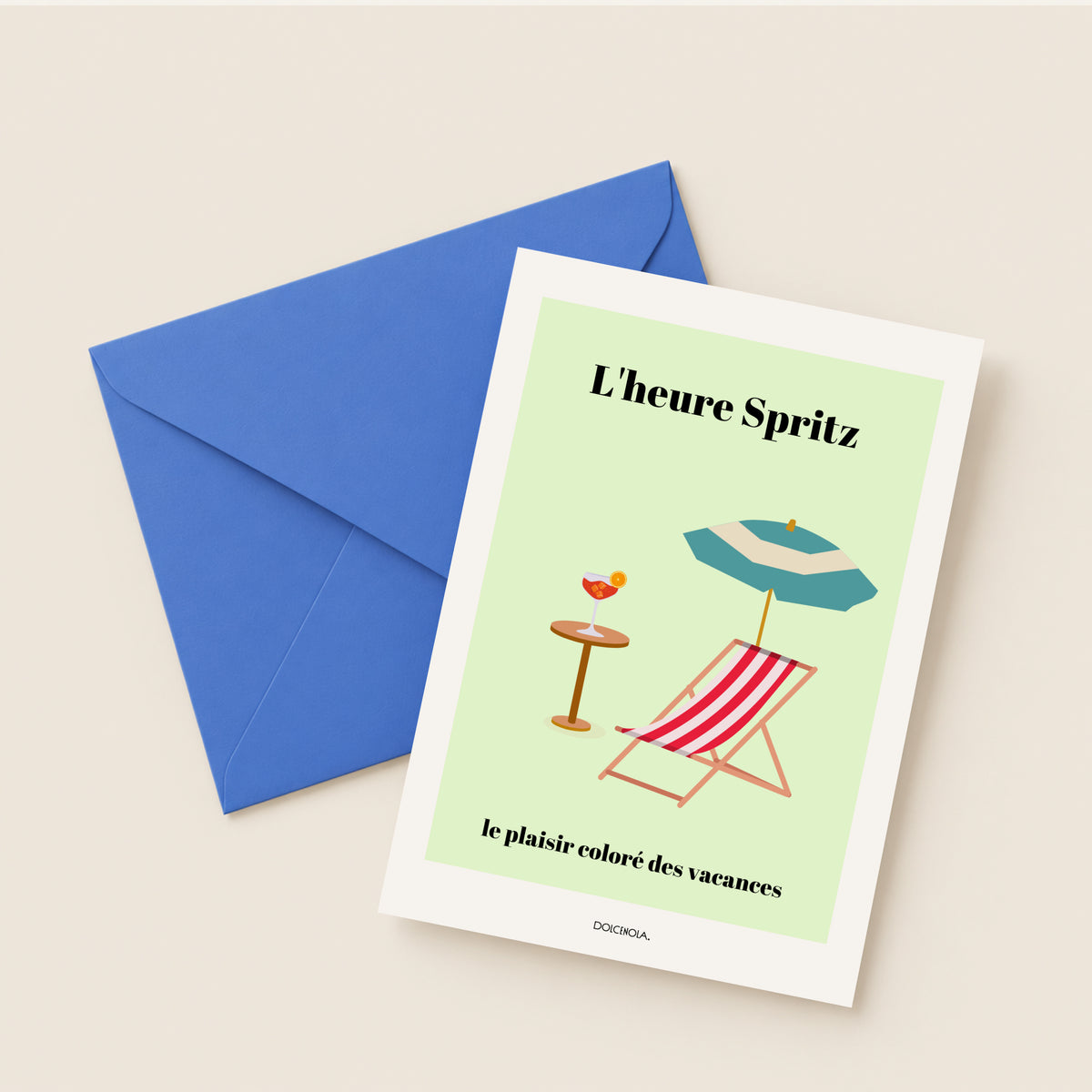 Carte postale illustrée Spritz, l'apéritif estival par excellence, fine art 300g coton, Dolcenola