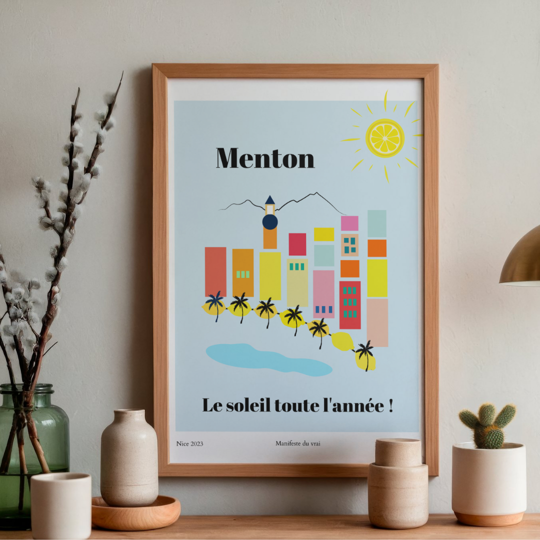 Affiche Menton Vue Mer