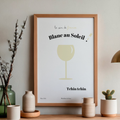 Affiche vintage Blanc au Soleil, vin blanc et Côte d'Azur, style rétro années 50, Dolcenola Studio