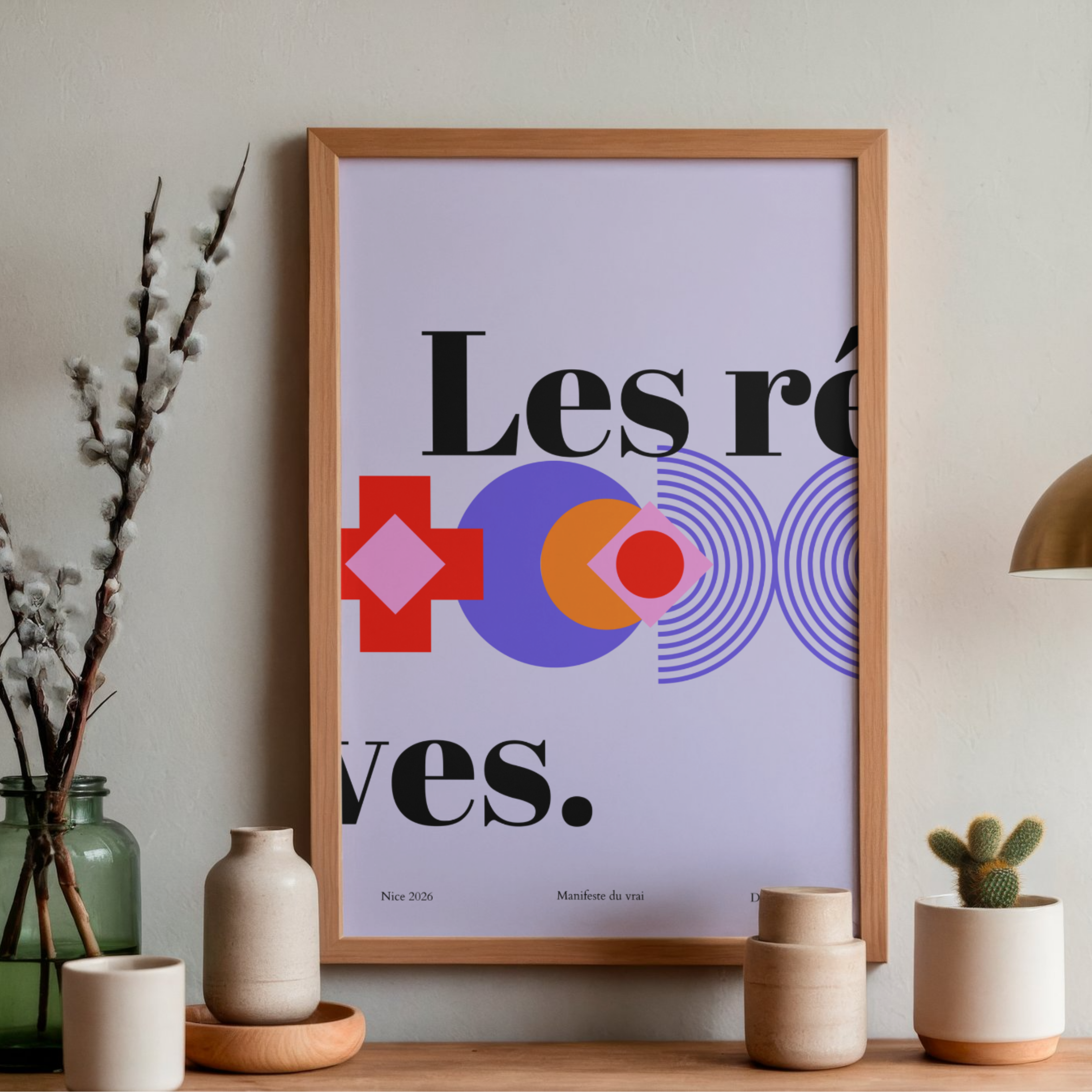 Affiche illustrée Les Rêves, poster poétique et inspirant aux couleurs douces, Dolcenola Studio Nice