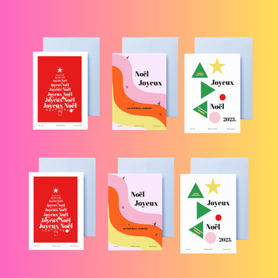 6 cartes postales de Noël