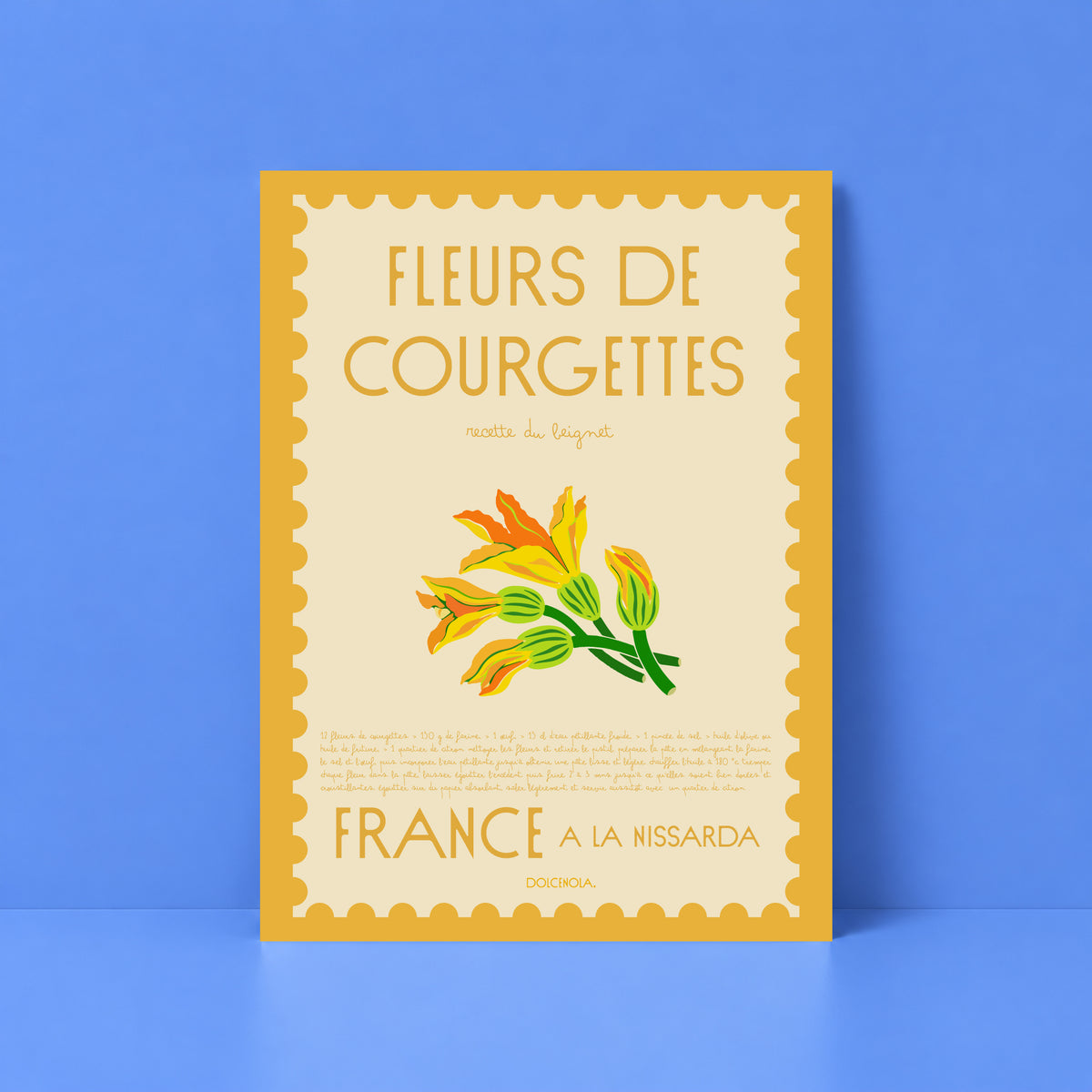 Affiche Fleurs de courgettes timbre