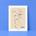 Affiche illustrée Toi Jamais, poésie sur l'amour et la mémoire, fine art 150g coton, Dolcenola