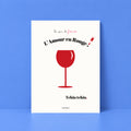 Affiche illustrée L'Amour en Rouge, vin rouge et dolce vita méditerranéen, fine art 250g coton, Dolcenola