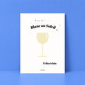 Affiche illustrée Blanc au Soleil, ode vintage au vin blanc et à la Côte d'Azur, fine art 250g coton, Dolcenola