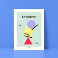 Affiche illustrée Le Bonheur en Équilibre, poésie inspirante esprit dolce vita, fine art 150g coton, Dolcenola