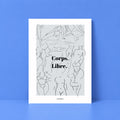 Affiche illustrée Un Corps Libre, body positive et célébration du corps, fine art 150g coton, Dolcenola