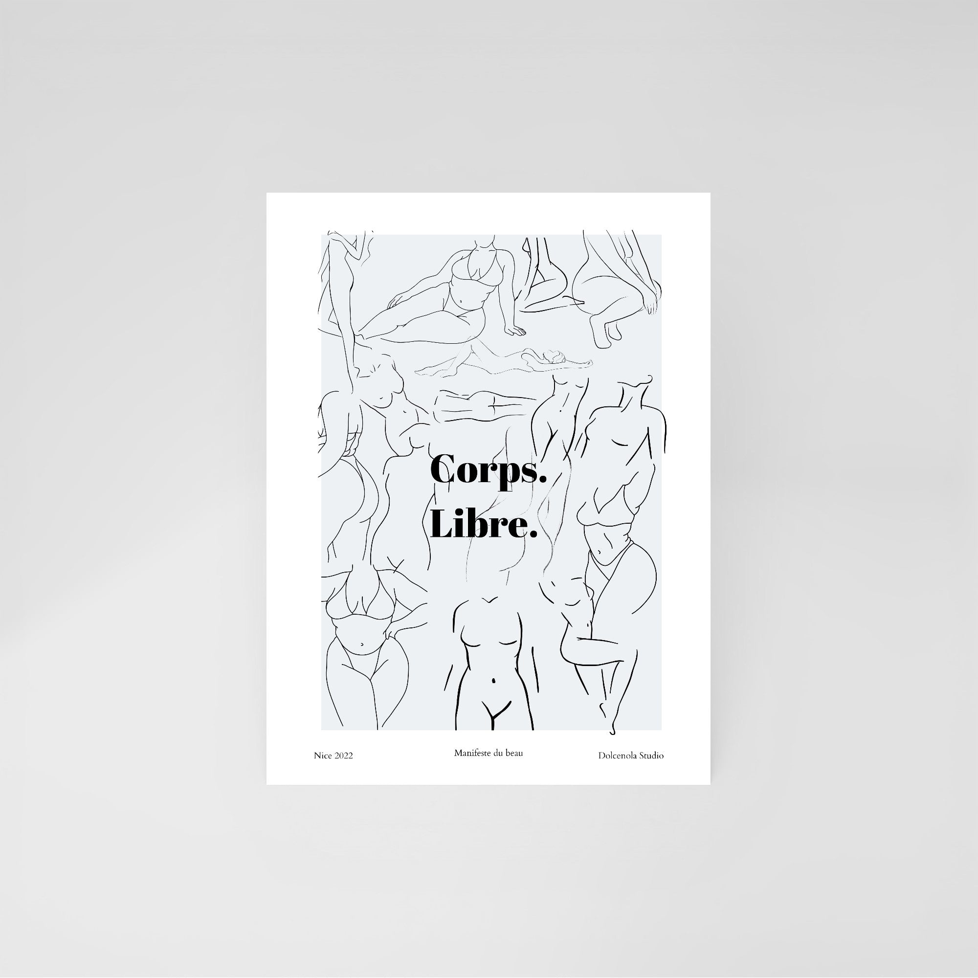 Carte postale illustrée Un Corps Libre, body positive et célébration de la liberté, fine art 300g coton, Dolcenola Studio