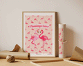 Affiche graphique colorée Flamingo avec flamant rose, décoration murale fantaisie, Dolcenola Studio