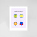 Carte postale illustrée Le Goût et les Couleurs, colorée et graphique pleine de caractère, fine art 300g coton, Dolcenola Studio