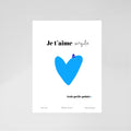 Carte postale illustrée Je t'aime Virgule, déclaration d'amour poétique et originale, fine art 300g coton, Dolcenola Studio