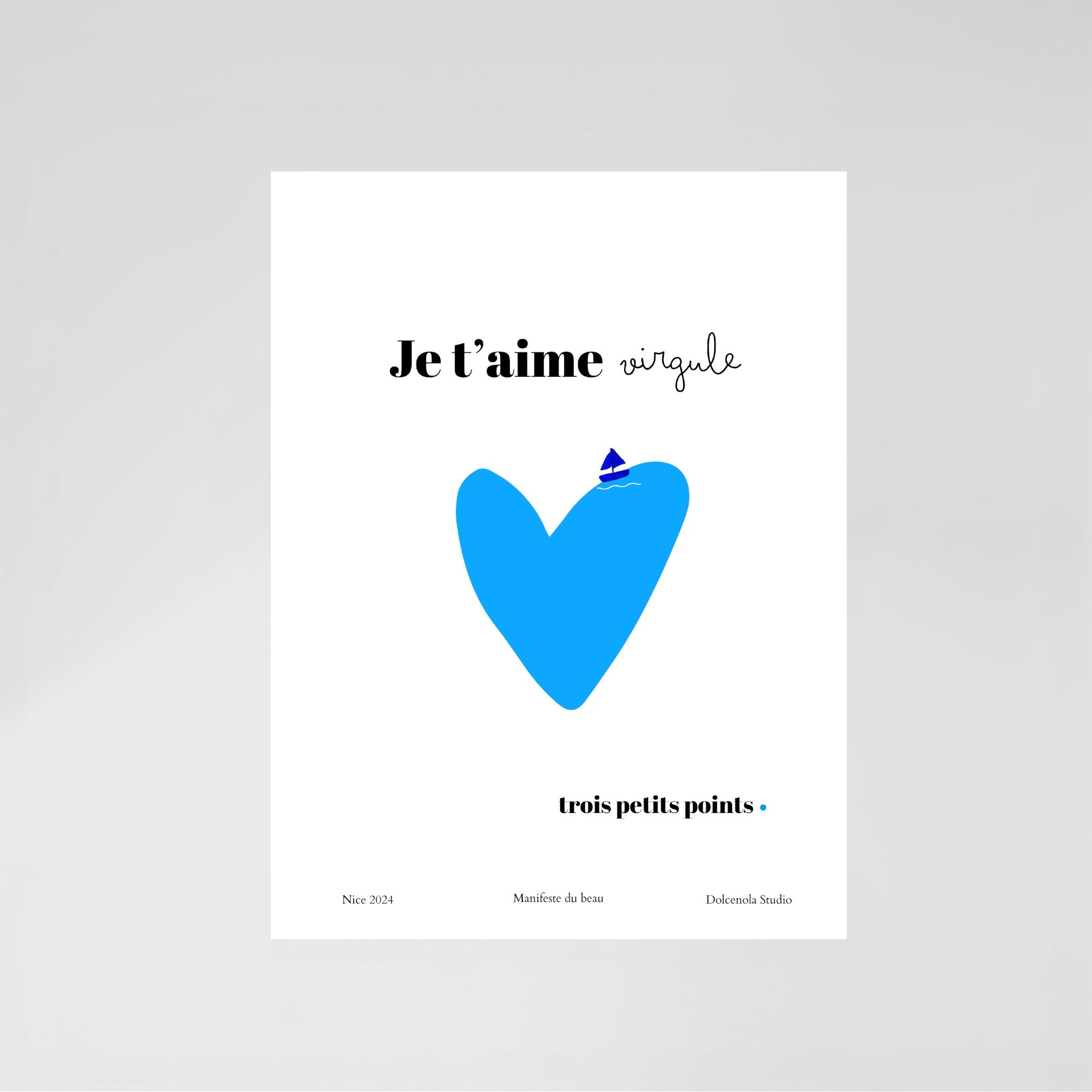 Carte Postale Je t’aime Virgule