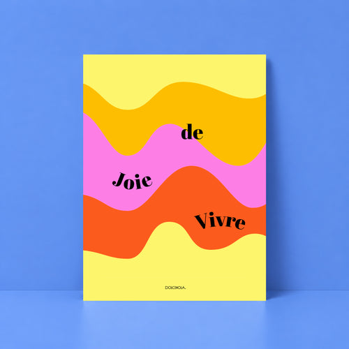 Affiche illustrée Joie de Vivre, célébration des petits bonheurs, fine art 150g coton, Dolcenola