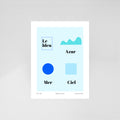 Carte postale illustrée Le Bleu, monochrome ode au bleu méditerranéen, fine art 300g coton, Dolcenola Studio