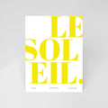 Carte postale typographique Le Soleil Mots, jeu de mots estival et lumineux, fine art 300g coton, Dolcenola Studio