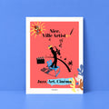 Affiche illustrée Nice Ville Artiste, hommage à la ville et à ses artistes, fine art 150g coton, Dolcenola