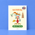 Affiche illustrée New York, hommage graphique à NYC, fine art 150g coton, Dolcenola
