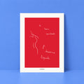 Affiche illustrée Un Contact, poésie graphique sur la connexion humaine, fine art 150g coton, Dolcenola