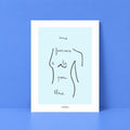 Affiche illustrée Une Femme Bleue, art féminin aux teintes bleues profondes, fine art 150g coton, Dolcenola